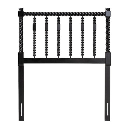 Juliette Turned Spindle Headboard - Spoke Design, Farmhouse, Twin, Black