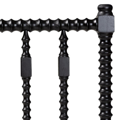 Juliette Turned Spindle Headboard - Spoke Design, Farmhouse, Twin, Black
