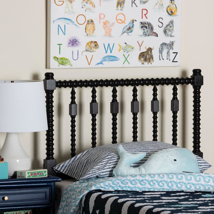 Juliette Turned Spindle Headboard - Spoke Design, Farmhouse, Twin, Black