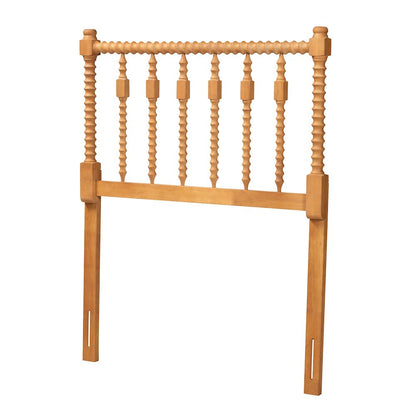 Juliette Turned Spindle Headboard - Spoke Design, Farmhouse, Twin, Oak Brown