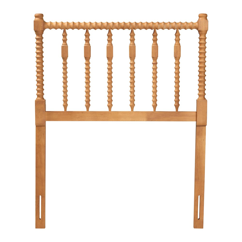 Juliette Turned Spindle Headboard - Spoke Design, Farmhouse, Twin, Oak Brown