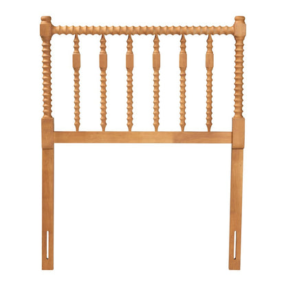 Juliette Turned Spindle Headboard - Spoke Design, Farmhouse, Twin, Oak Brown