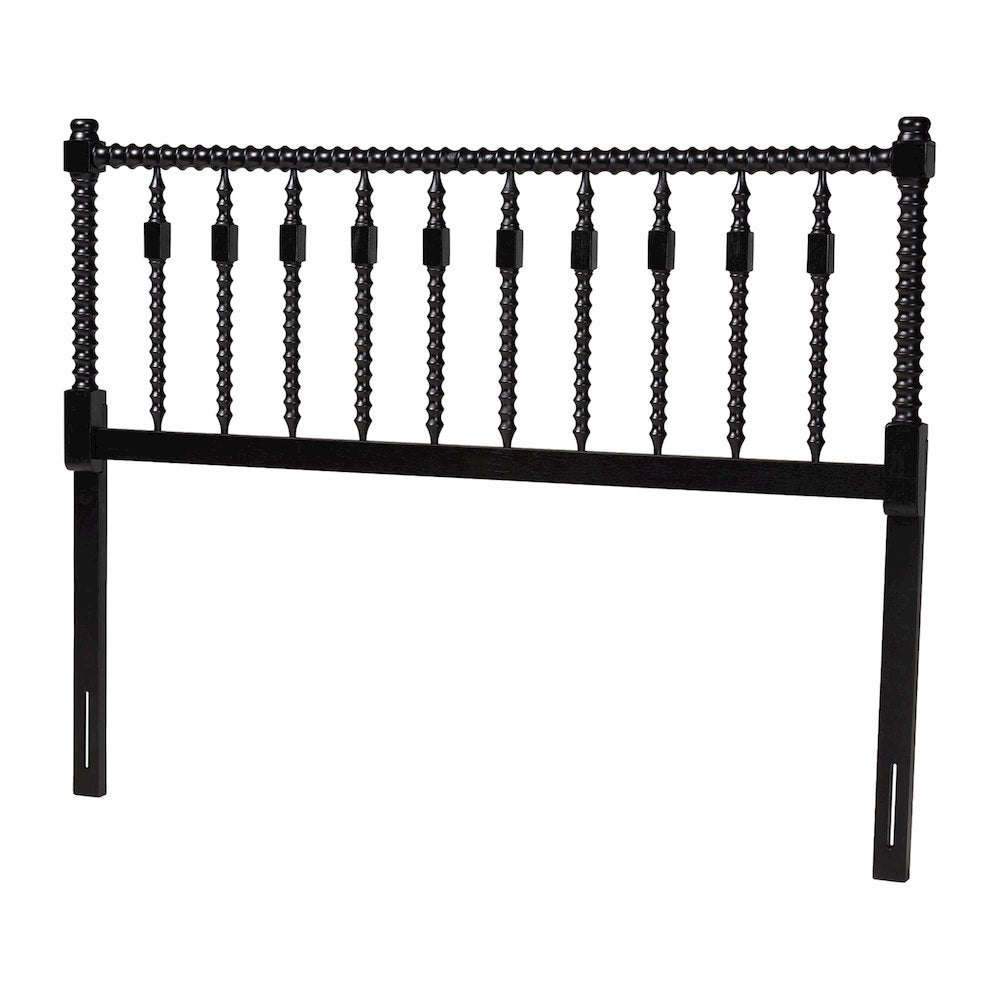 Juliette Turned Spindle Headboard - Spoke Design, Farmhouse, Full, Black