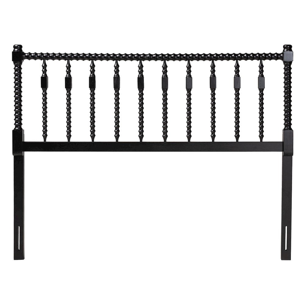 Juliette Turned Spindle Headboard - Spoke Design, Farmhouse, Full, Black