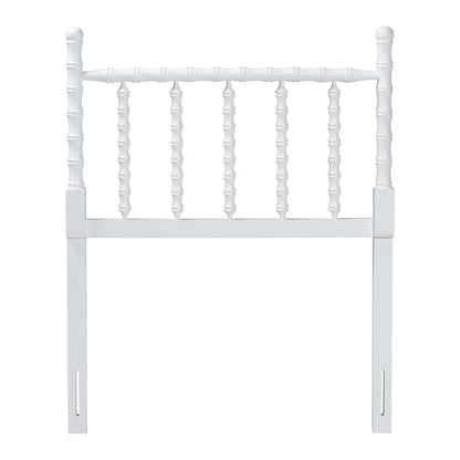 Edaline Bamboo Motif Headboard - Turned Spindle Design, Boho, Twin, White