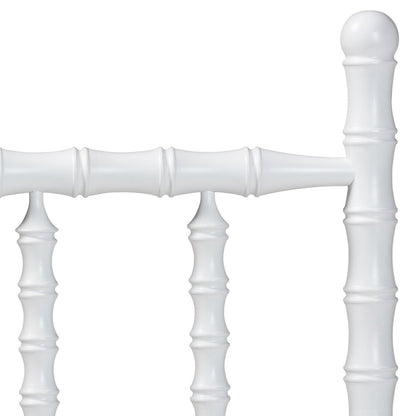 Edaline Bamboo Motif Headboard - Turned Spindle Design, Boho, Twin, White