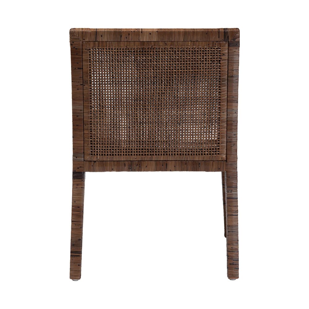 Karis Rattan Dining Chair with Cushion, Antique Coffee