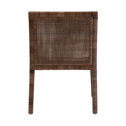 Karis Rattan Dining Chair with Cushion, Antique Coffee