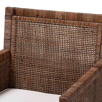 Karis Rattan Dining Chair with Cushion, Antique Coffee
