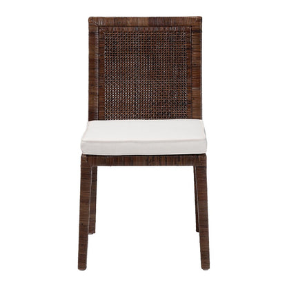 Sofia Rattan Dining Chair with Cushion, Antique Coffee