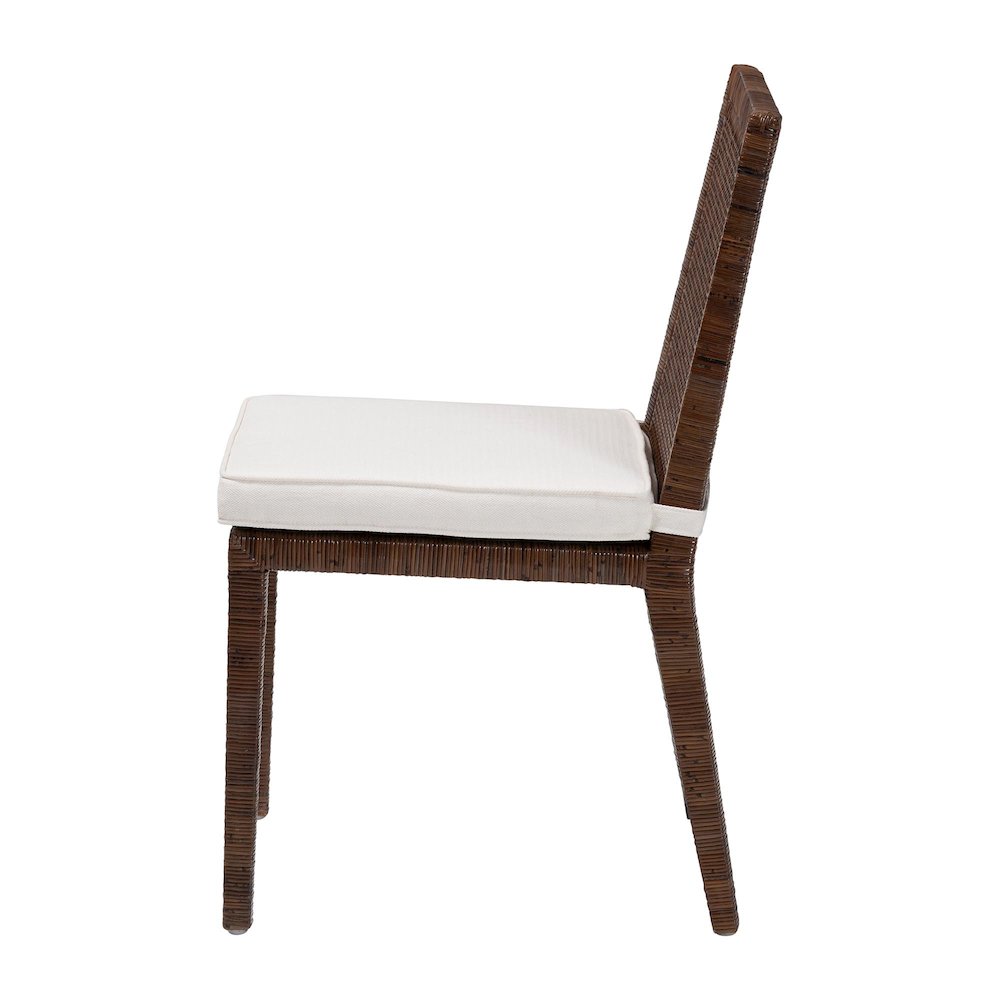 Sofia Rattan Dining Chair with Cushion, Antique Coffee