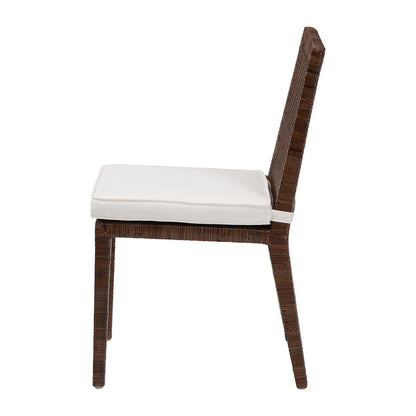 Sofia Rattan Dining Chair with Cushion, Antique Coffee