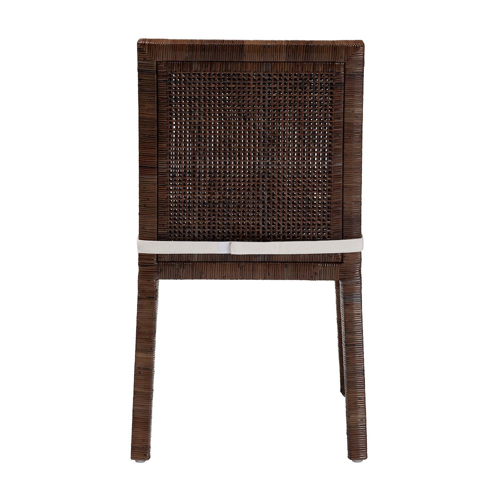 Sofia Rattan Dining Chair with Cushion, Antique Coffee