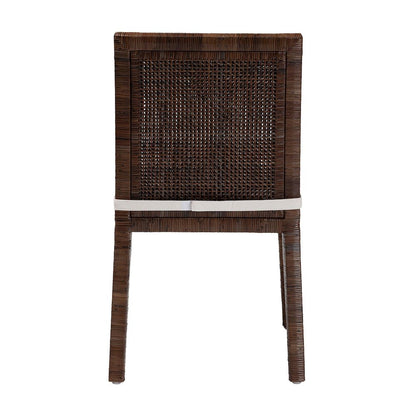 Sofia Rattan Dining Chair with Cushion, Antique Coffee