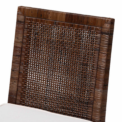 Sofia Rattan Dining Chair with Cushion, Antique Coffee
