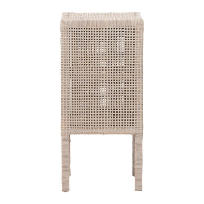 Accent Bedside Table with Interior Shelving and Elevated Base, French Grey