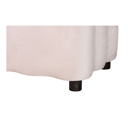 Baxton Studio Paulina Velvet Storage Bench, Scalloped, Light Pink
