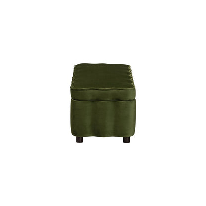 Baxton Studio Paulina Velvet Storage Bench, Scalloped, Moss Green