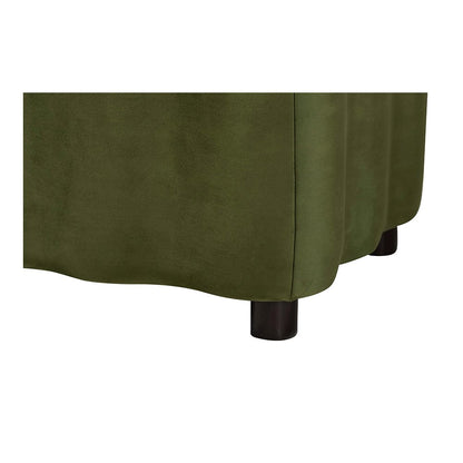 Baxton Studio Paulina Velvet Storage Bench, Scalloped, Moss Green