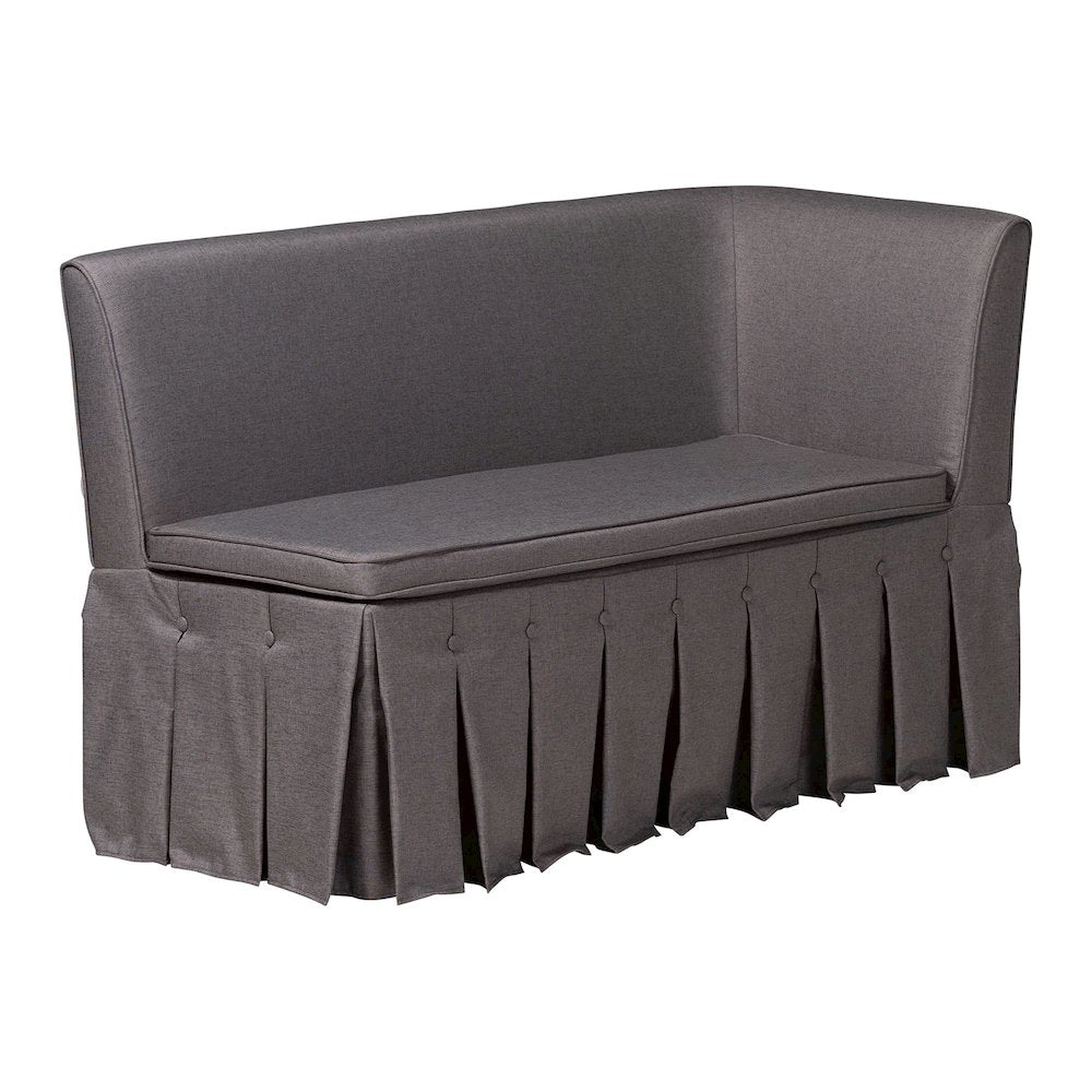 Reuben 3-Pc Upholstered Dining Nook Set - L-Shaped Corner Banquette, Grey