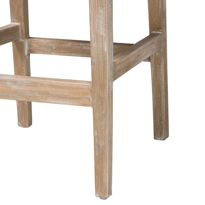 Ashford Whitewash Rattan Counter Stool - Mahogany Frame, Braided Rope Inserts
