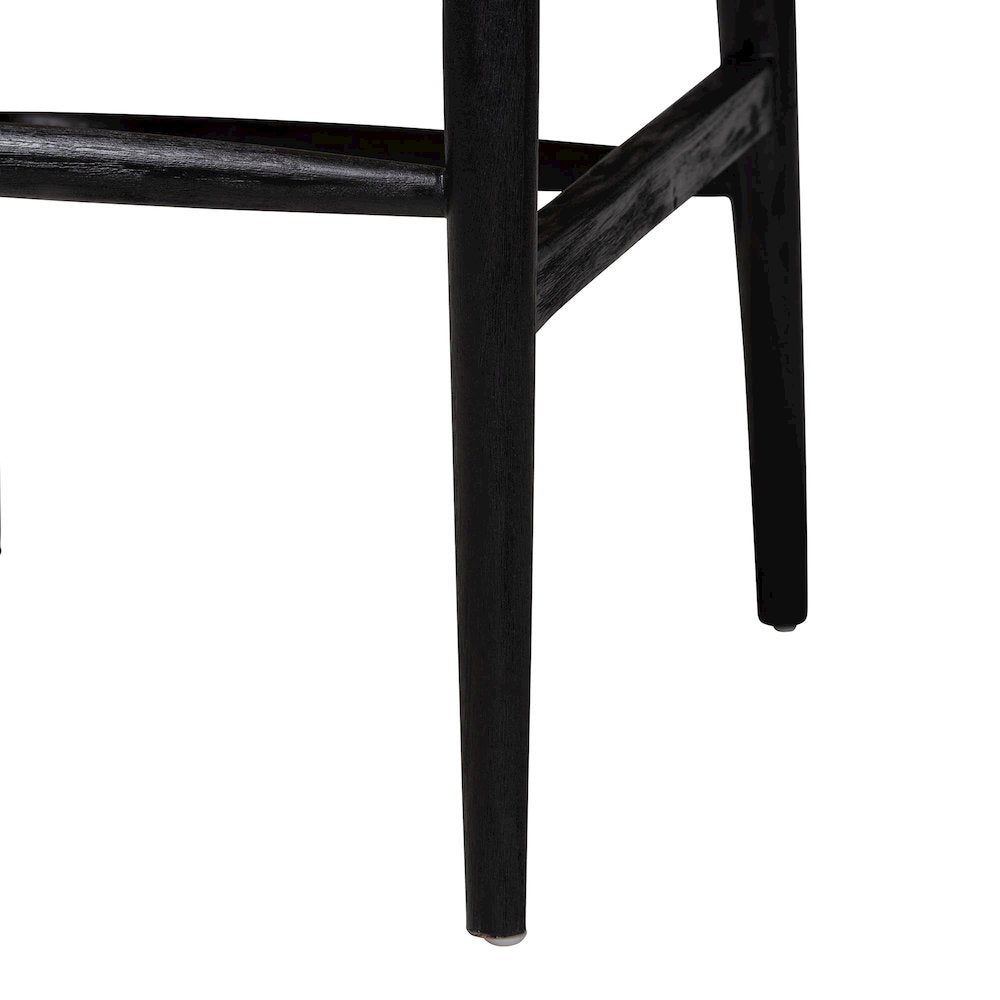 Fika Wishbone Dining Chair - Seagrass Seat, Mahogany Frame, Black