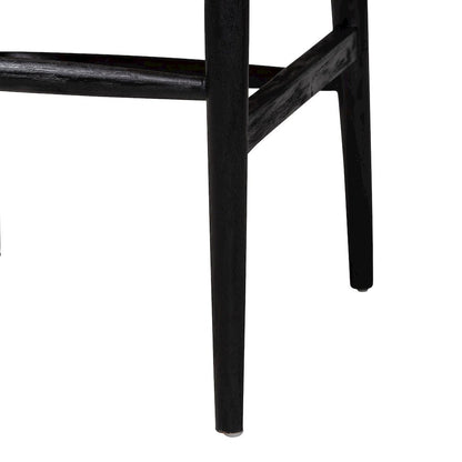 Fika Wishbone Dining Chair - Seagrass Seat, Mahogany Frame, Black