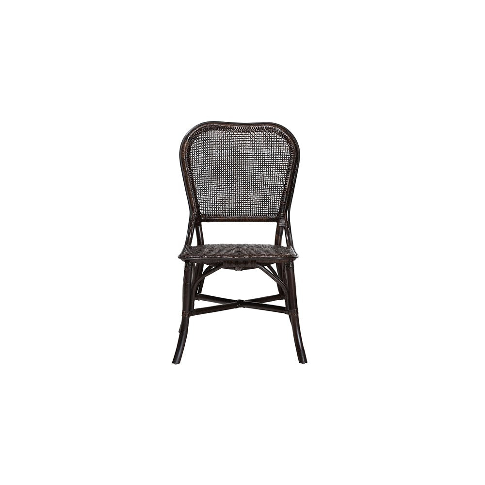 Irene Natural Rattan Dining Chair with Lattice Backrest, Espresso