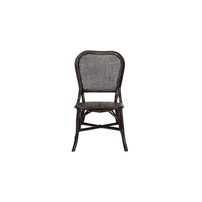 Irene Natural Rattan Dining Chair with Lattice Backrest, Espresso