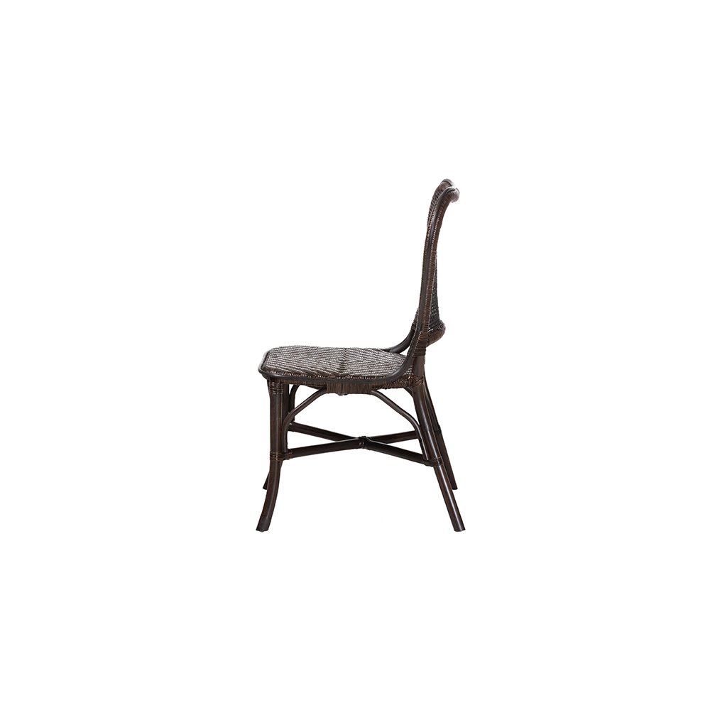 Irene Natural Rattan Dining Chair with Lattice Backrest, Espresso