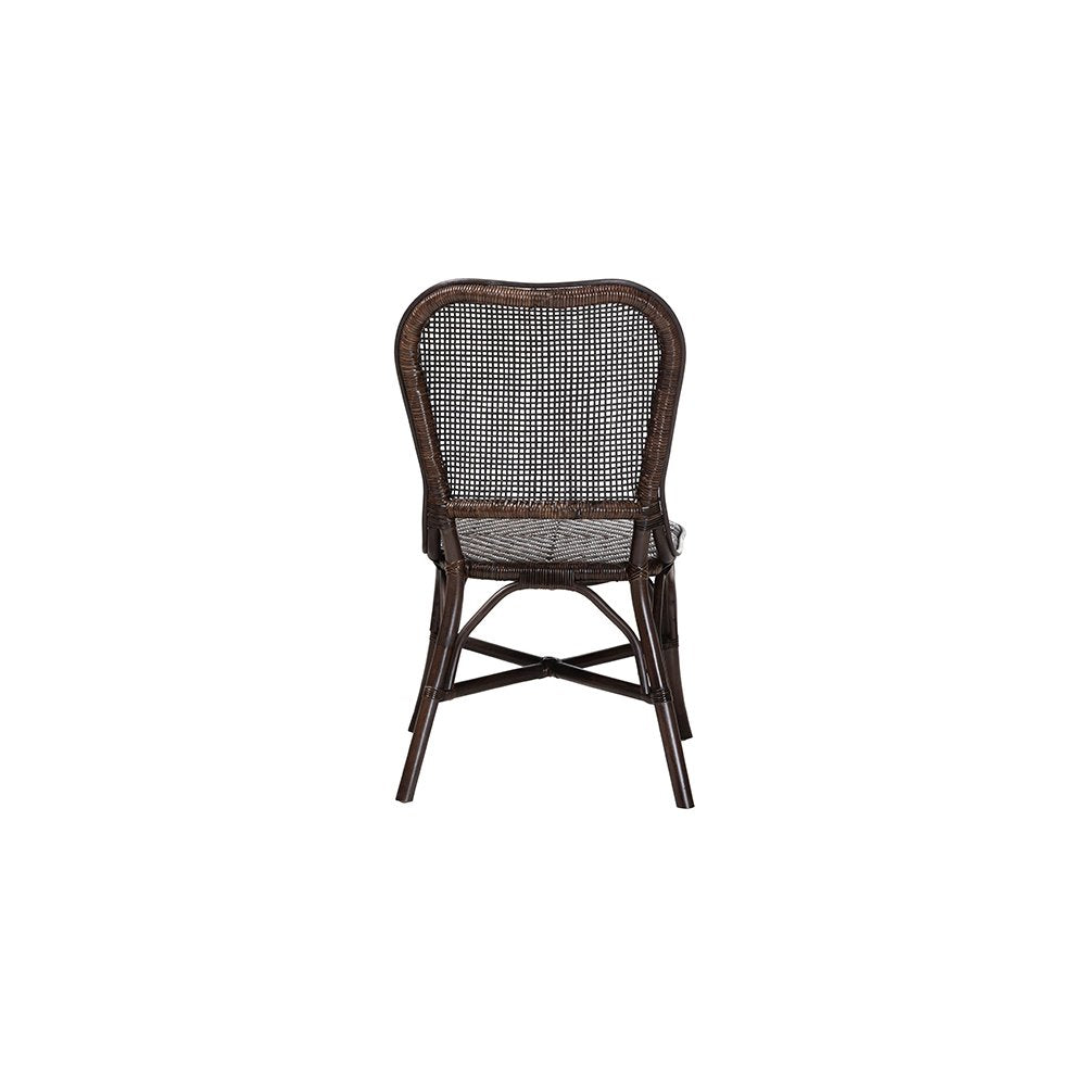 Irene Natural Rattan Dining Chair with Lattice Backrest, Espresso