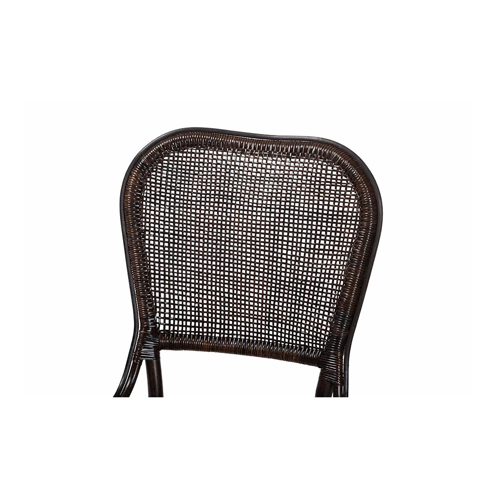 Irene Natural Rattan Dining Chair with Lattice Backrest, Espresso