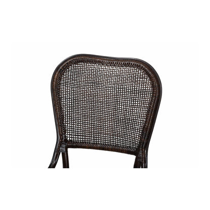 Irene Natural Rattan Dining Chair with Lattice Backrest, Espresso