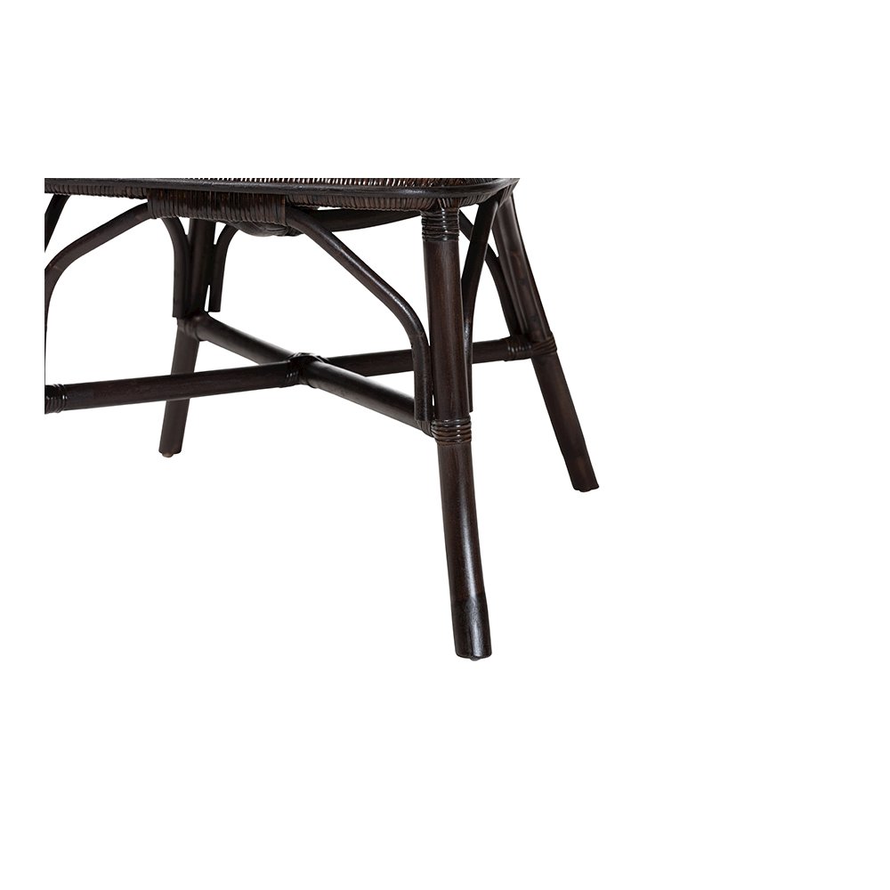 Irene Natural Rattan Dining Chair with Lattice Backrest, Espresso