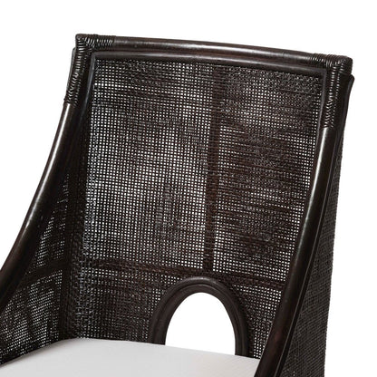 Acton Natural Rattan 2-Pc Dining Chair Set - Tall Back, Sloped Arms