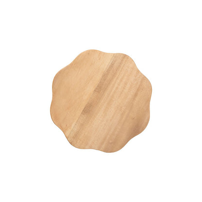 Sino Acacia Wood Multipurpose Accent Stool with Wavy Tripod Base
