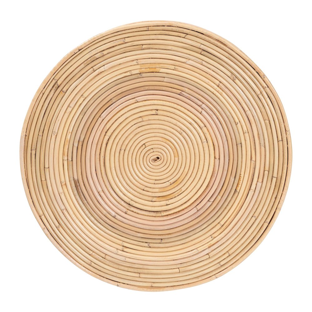 Brookwood Natural Rattan End Table - Wicker Accent Table with Pedestal Base