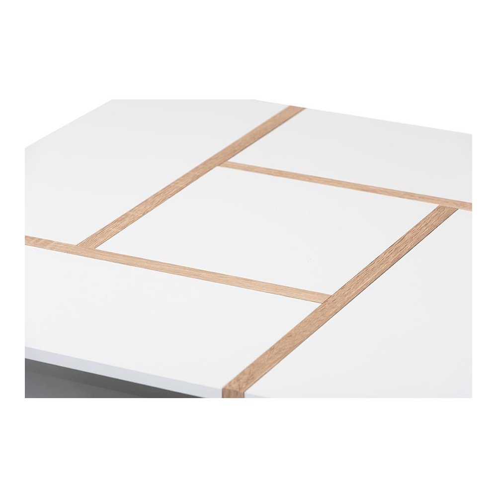 Rasa Modern and Contemporary Two-Tone White and Oak Finished Wood Coffee Table