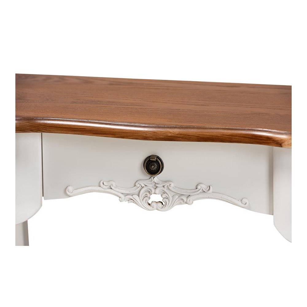 Brown Finished Small 3-Drawer Wood Console Table