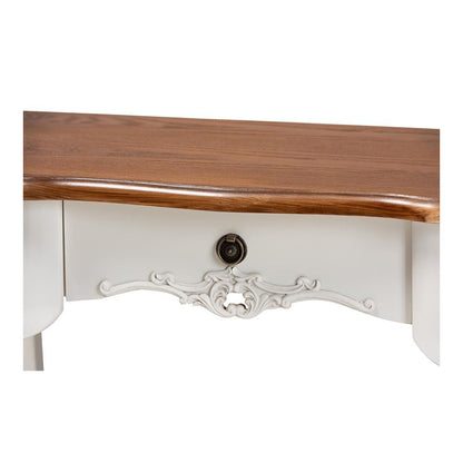Brown Finished Small 3-Drawer Wood Console Table