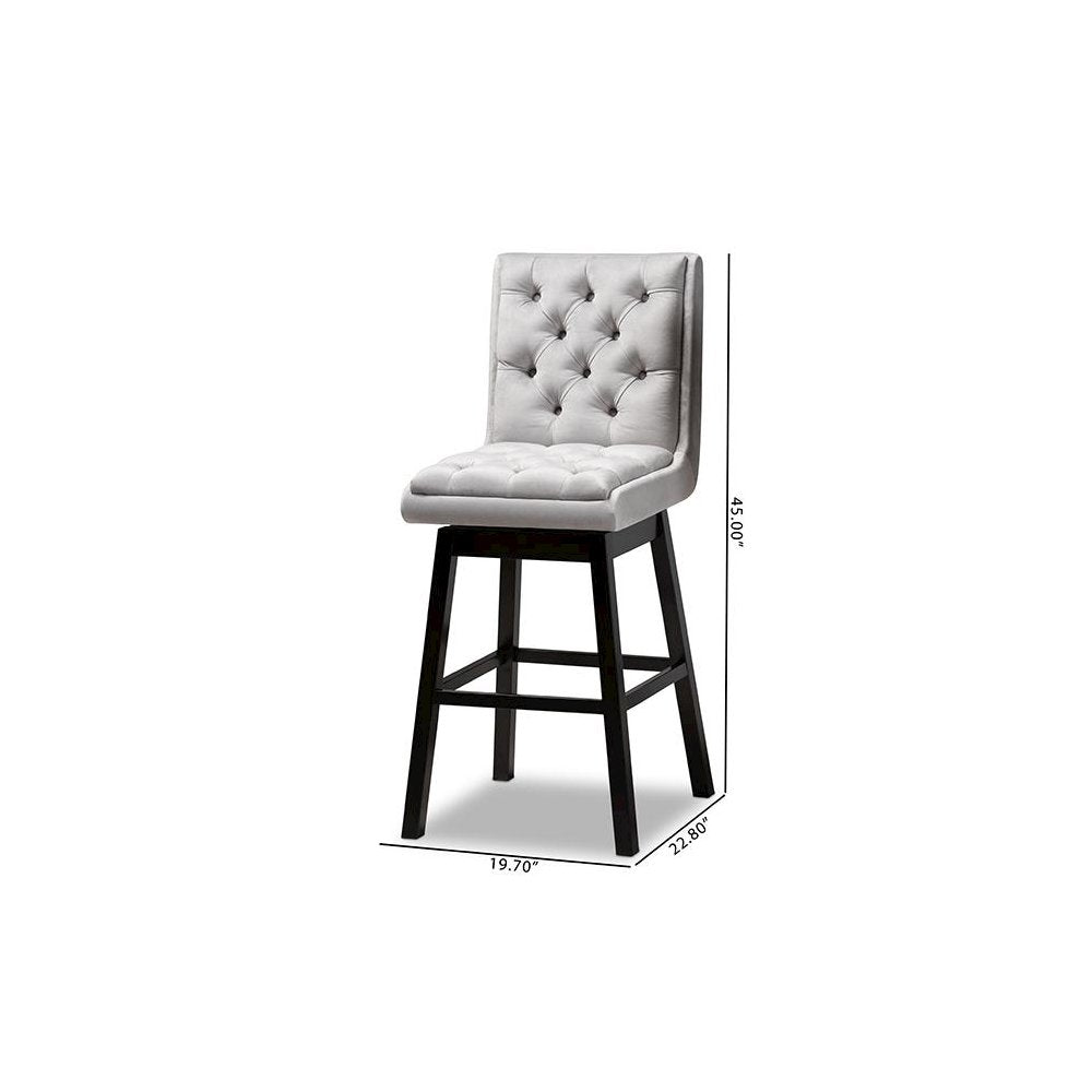 Dark Brown Finished Wood 2-Piece Swivel Bar Stool Set Set
