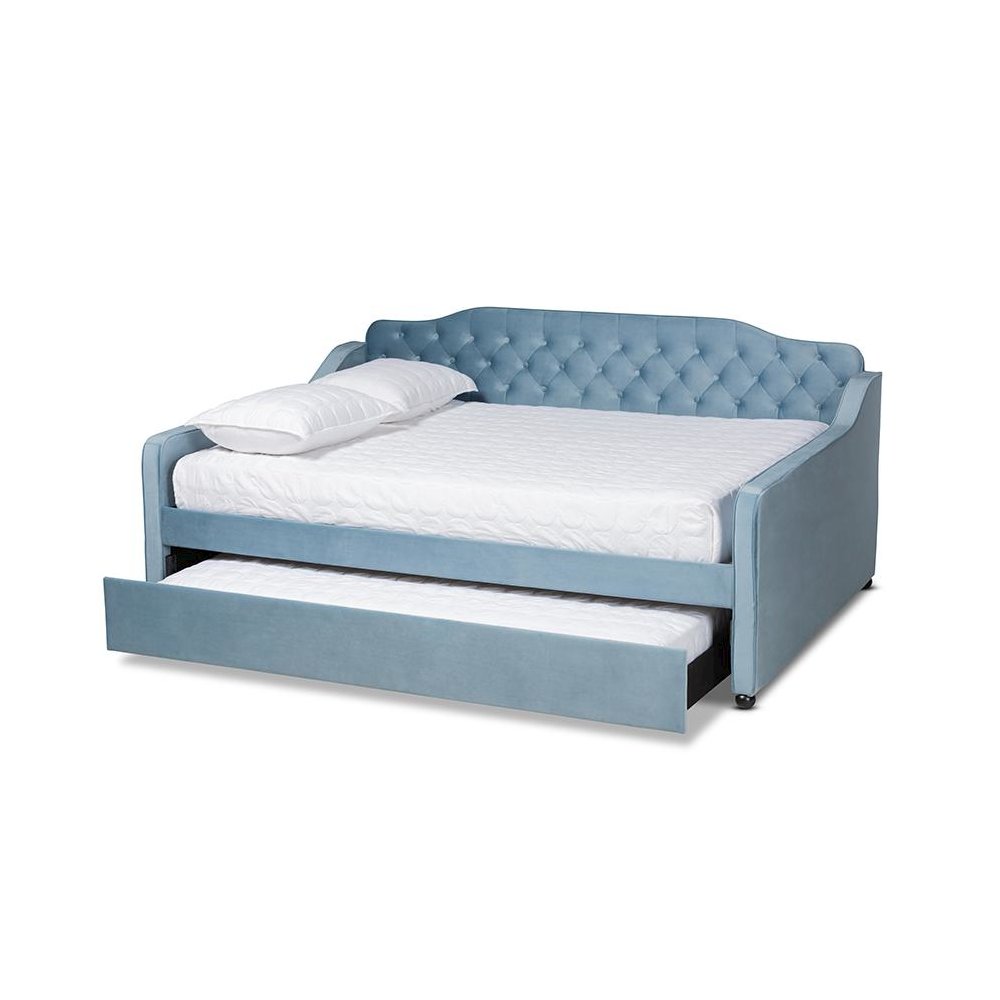 Button Tufted Full Size Daybed with Trundle