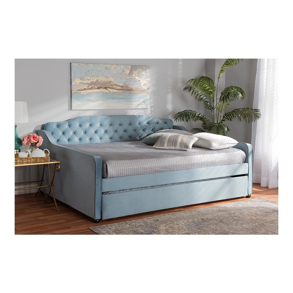 Button Tufted Full Size Daybed with Trundle