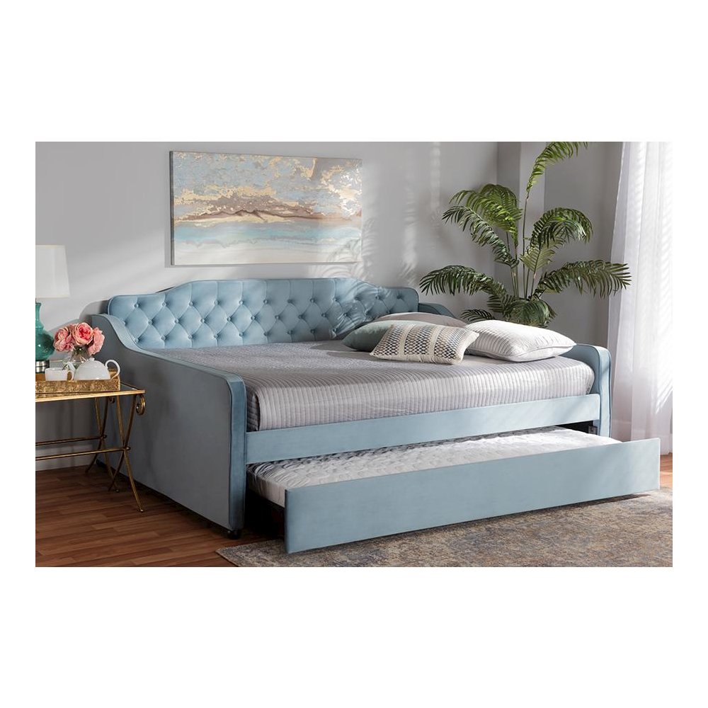 Button Tufted Full Size Daybed with Trundle