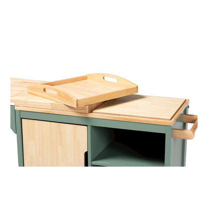 Natural Wood Kitchen Storage Cart