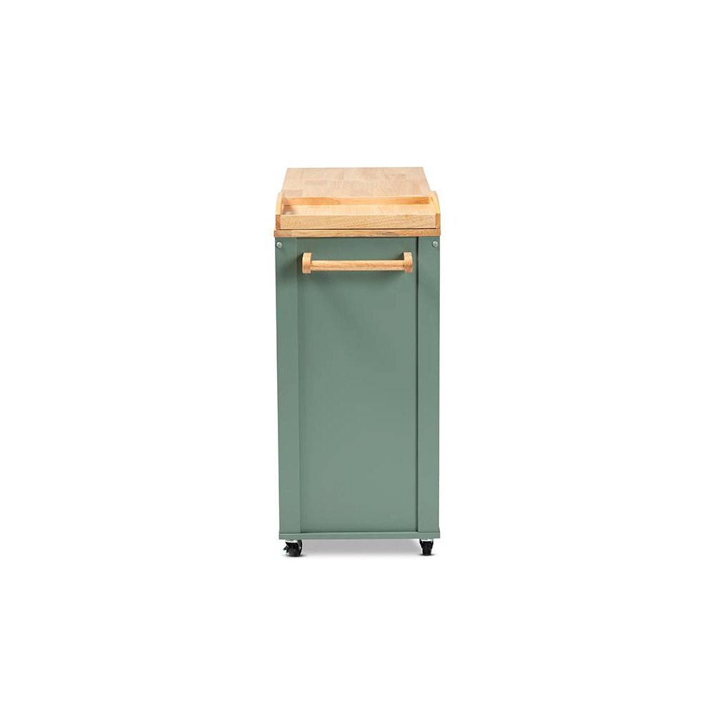 Natural Wood Kitchen Storage Cart