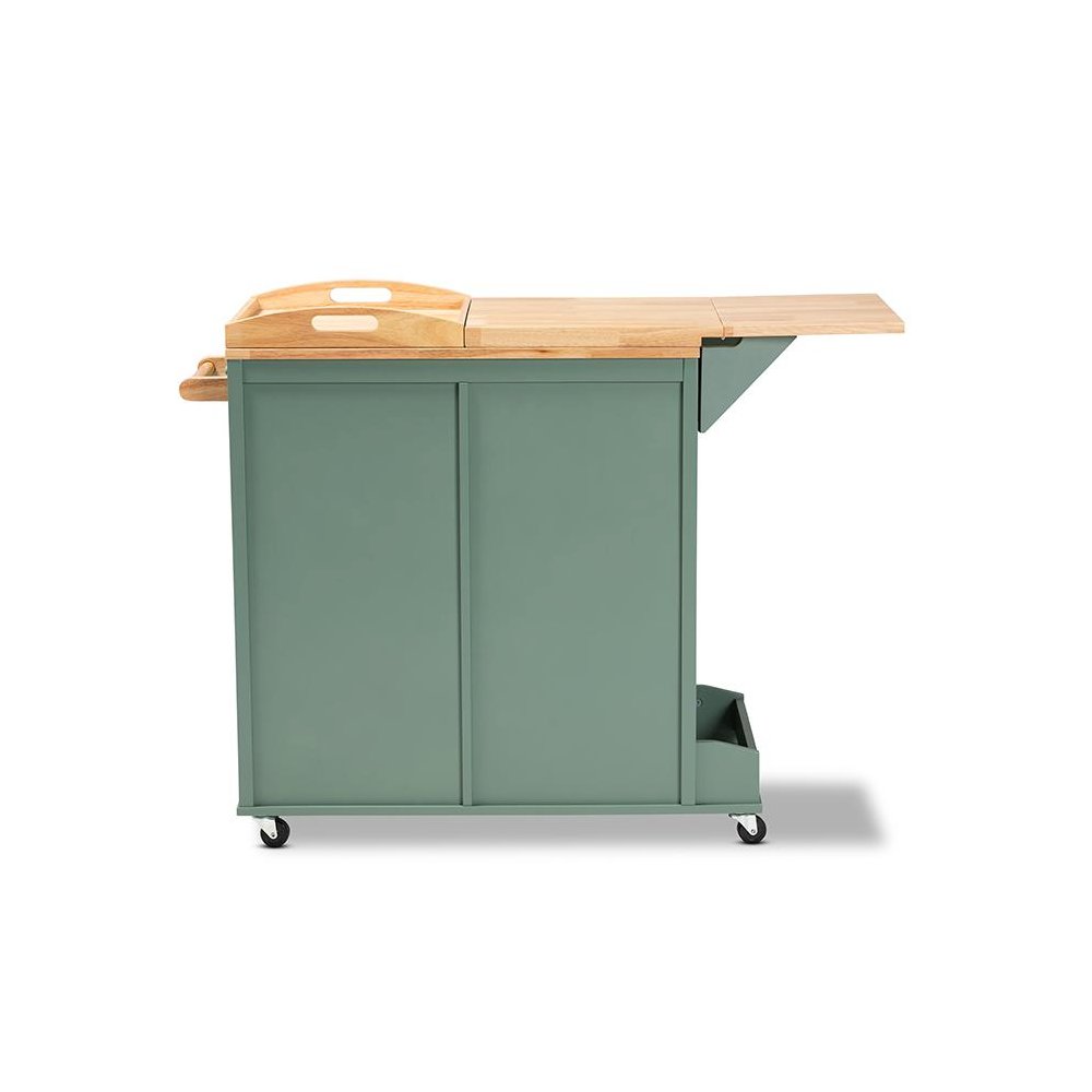Natural Wood Kitchen Storage Cart