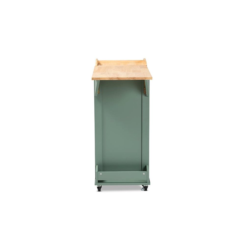 Natural Wood Kitchen Storage Cart