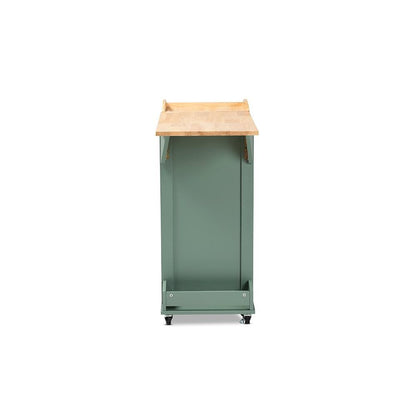 Natural Wood Kitchen Storage Cart