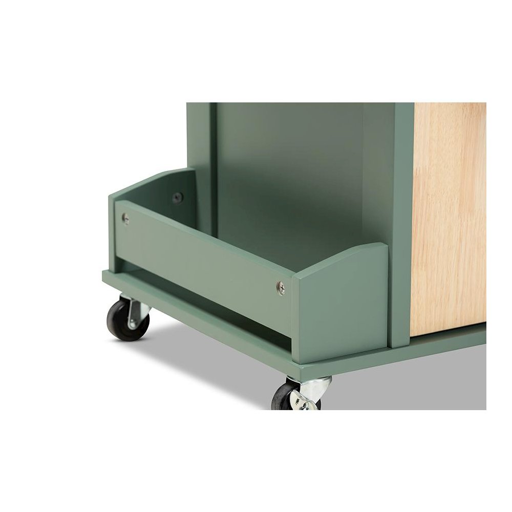 Natural Wood Kitchen Storage Cart